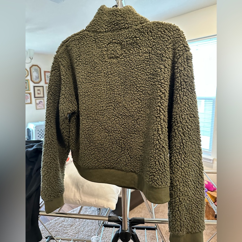 Cotton On Olive Green Sherpa Jacket size large - Picture 5 of 8